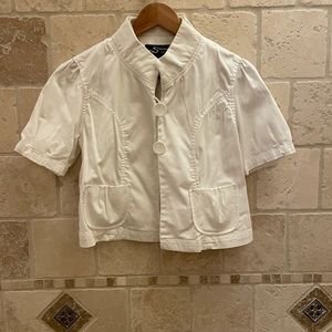 SHARAGANO Short Sleeve Cropped Jacket Sz S